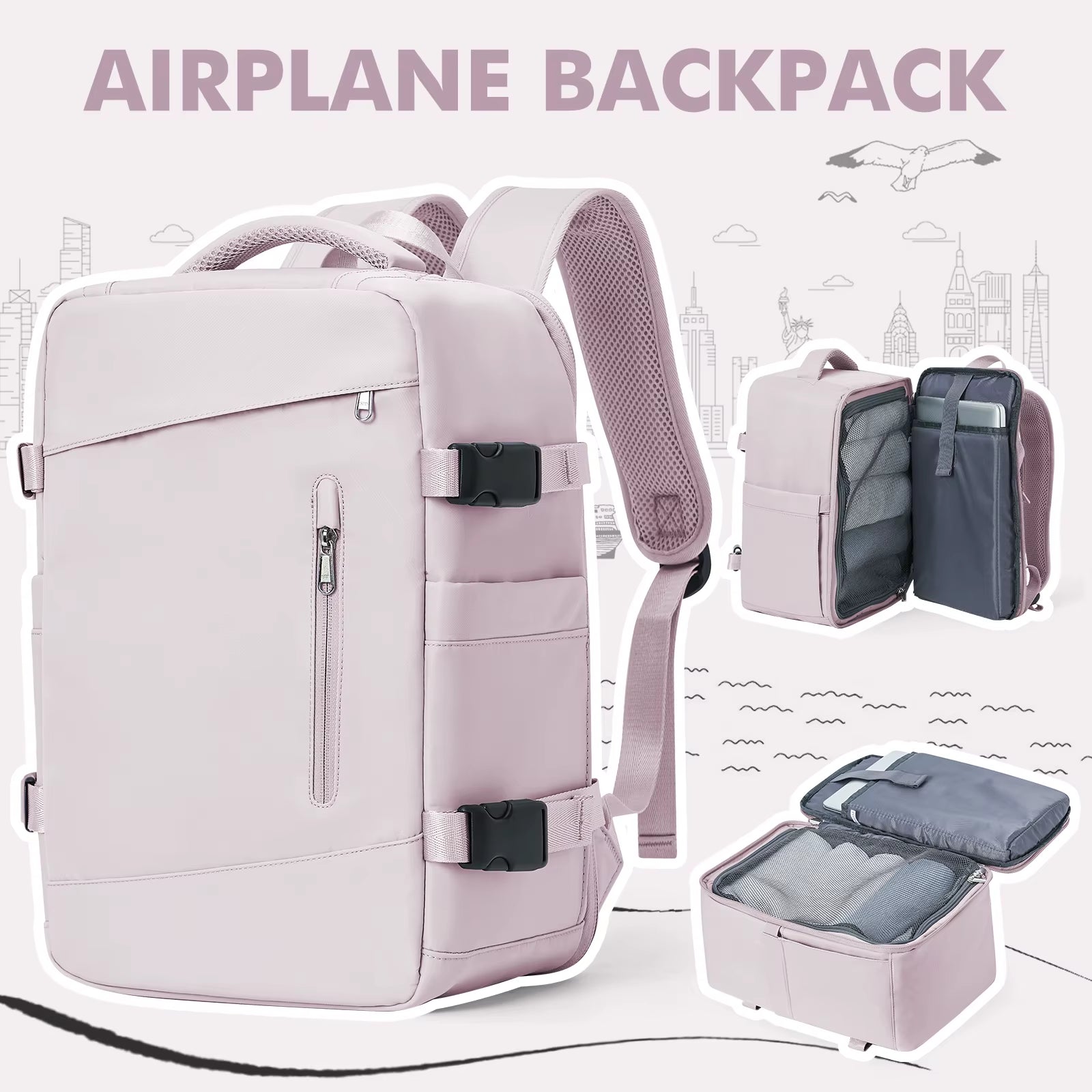 Women'S Backpack Travel Suitcase Cabin Bag Aircraft Ryanair 40X20X25 Airplane Travel Bag Men Laotop Backpack Wizzair Carry On