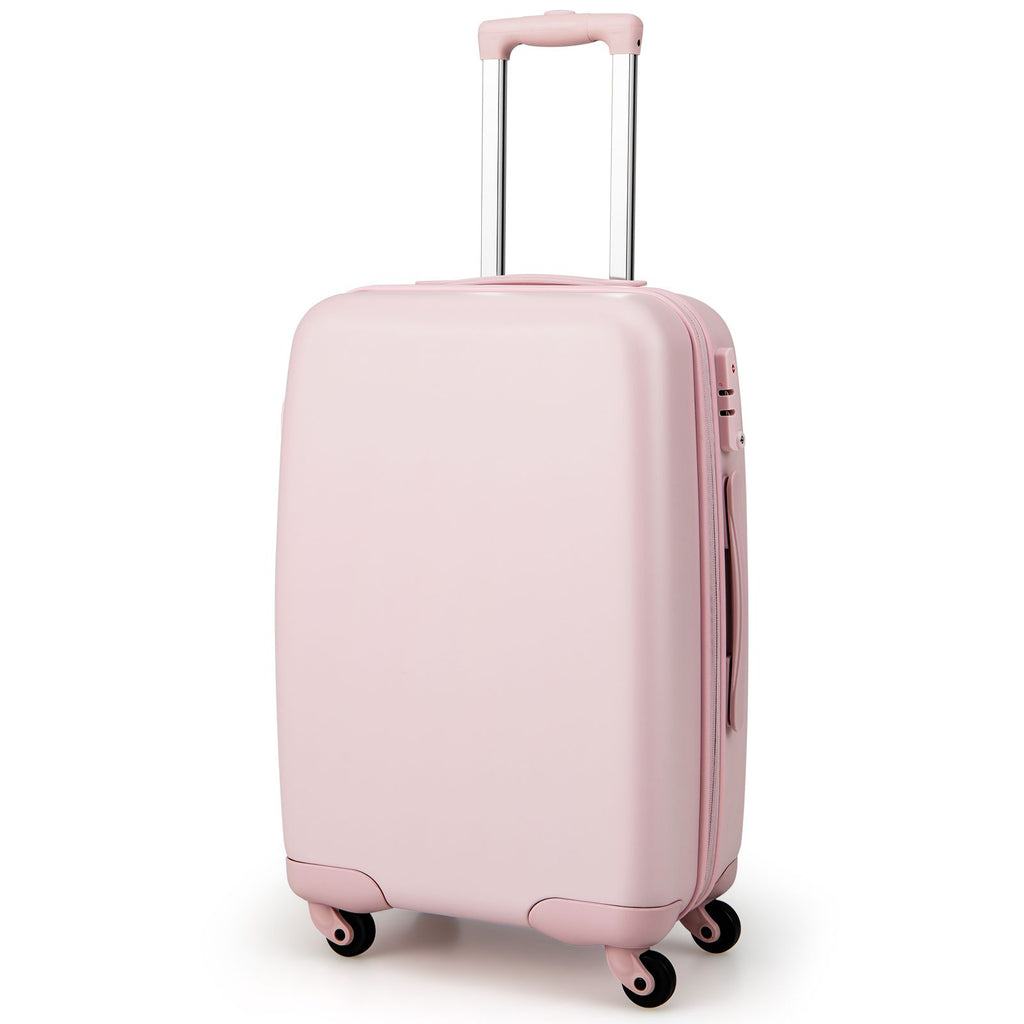Bagage À Main 20" Avec Roulettes Valise Coque Rigide En PC Avec Poignée Réglable En Hauteur Approuvé Par Les Compagnies Aériennes Bleu/Rose
