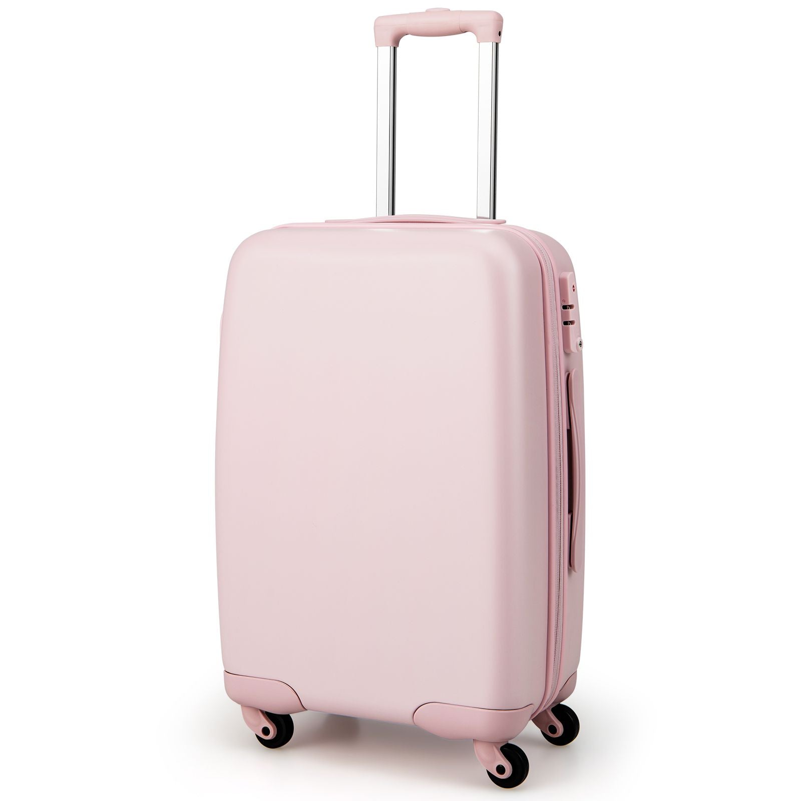 Bagage À Main 20" Avec Roulettes Valise Coque Rigide En PC Avec Poignée Réglable En Hauteur Approuvé Par Les Compagnies Aériennes Bleu/Rose