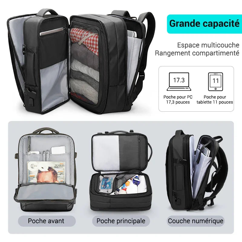 Sac cabine Ryanair 46×30×18 – Sac de voyage cabine extensible