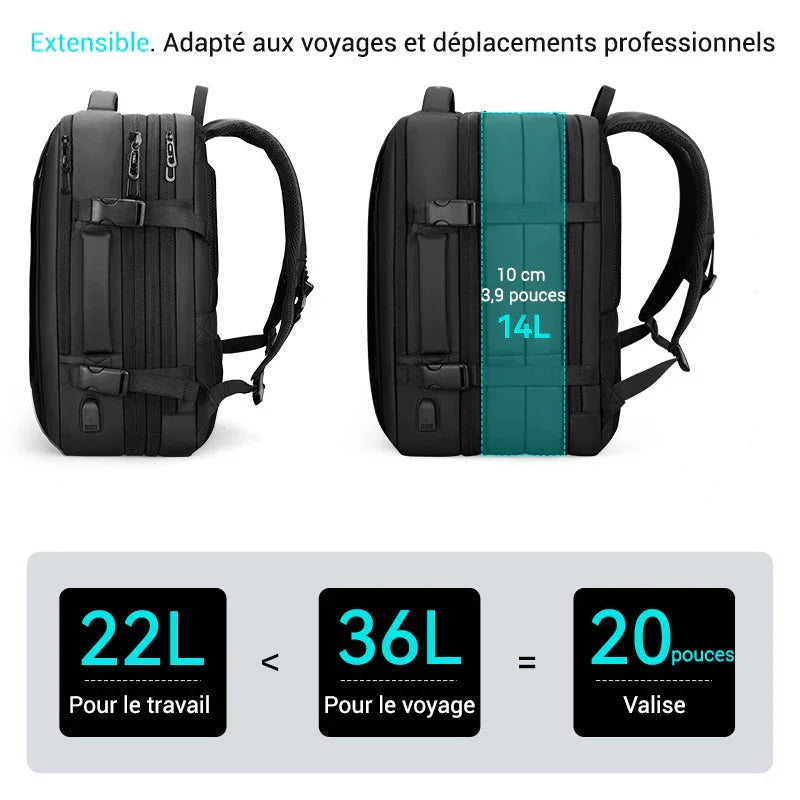 Sac cabine Ryanair 46×30×18 – Sac de voyage cabine extensible